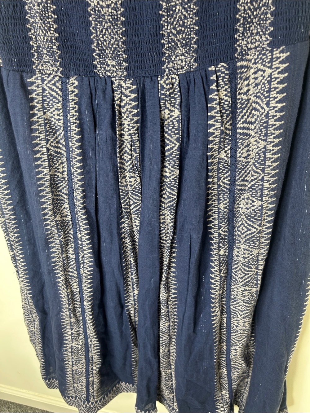 NWT Philosophy Blue Embroidered Cotton Boho Sleeveless Dress Size 1X - Picture 8 of 16